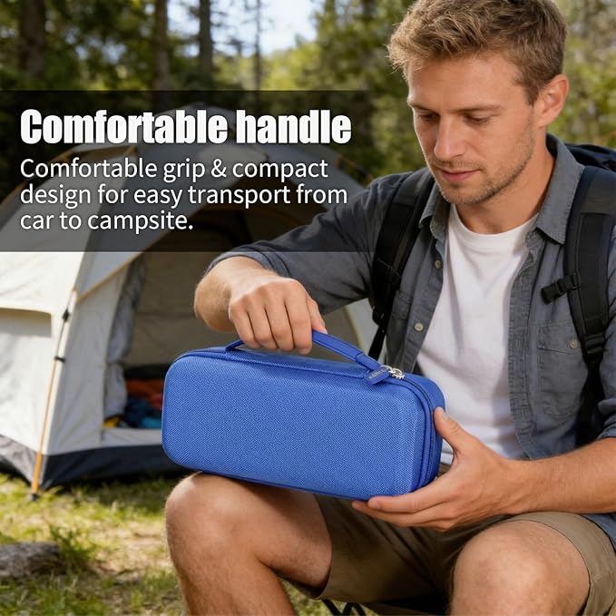 casmilee Case for Halo Bolt 58830/57720/ Air 58830/ ACDC Max 55500/ PaL 1000/ Air+ 1750/ Ultimate 2 Portable Emergency Power Kit, Holder for Car Jump Starter and Extra Accessory- Blue (Box Only)