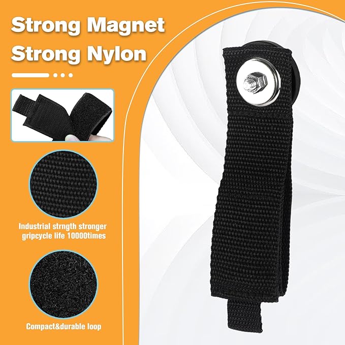 3 Pack Magnetic Extension Cord Organizers, 2.6-inch Magnet Hooks Heavy Duty Magnetic Hangers Cable Straps Holder Stick to Metal Pegboard, Great for Storage Wires Cords Hoses
