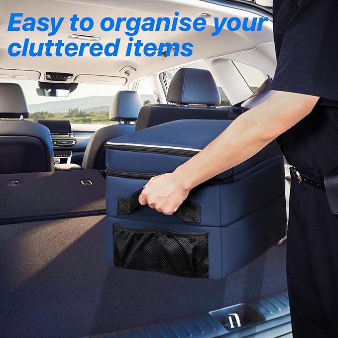 Golf Trunk Organizer, 3 Layer Golf Accessories for Men, 2 Pair Shoes Separate Ventilated Compartment Golf Organizer for Car, Balls, Clothes, Gloves, Accessories Golf Gifts