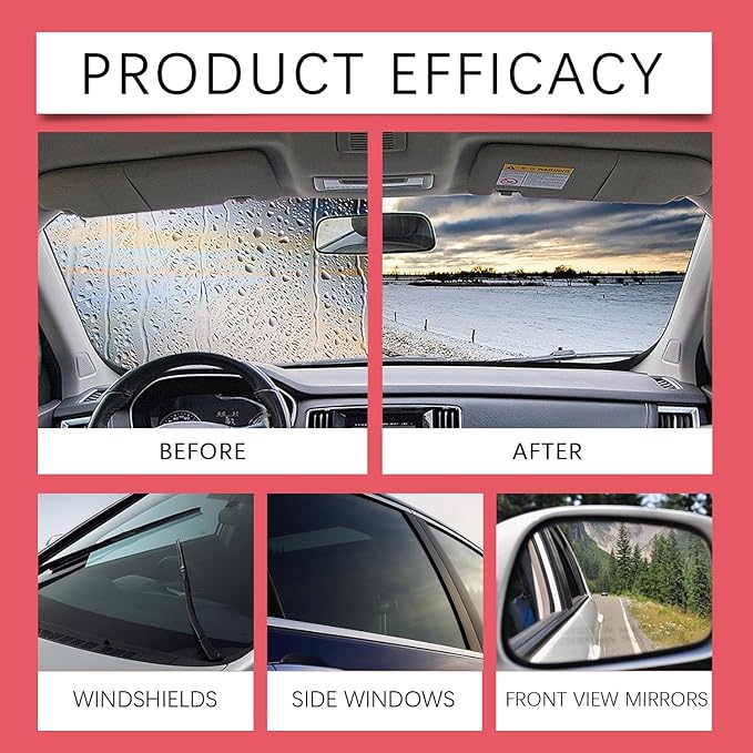 LOYOTICE 2Pc Automotive Oil Film Cleaning Brush, Windshield Cleaner for Car Windows & Glass, Glass Oil Film Remover for Car, Clear Vision Glass Cleaner, Anti-Rain & Anti-Fog Coating, Improves Clarity