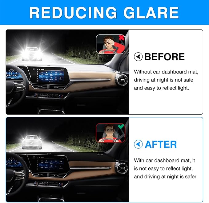 Autorder Dashboard Cover Mat for 2025 2026 Chevrolet Equinox Accessories Dash Cover Upgrade Velvet Dash Mat UV Rays Protector(Not for Chevrolet Equinox EV)
