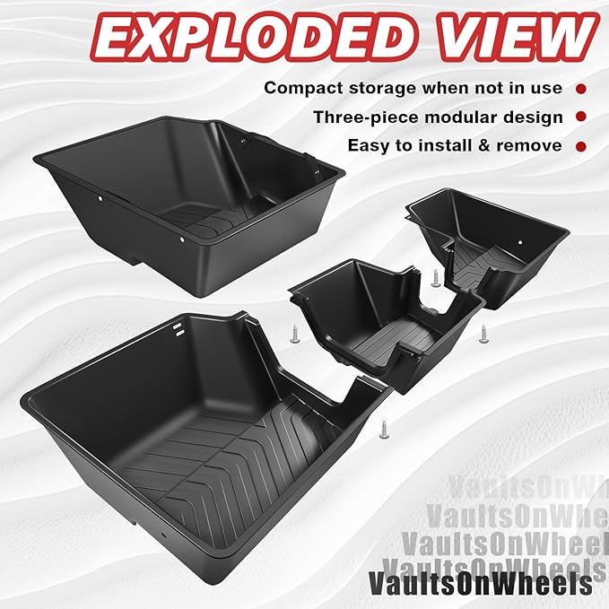 VaultsOnWheels Under Seat Storage Box Fit for Dodge Ram 1500 2026 2025-2019 Crew Cab Accessories, Console Organizer Truck Tool Box Custom Fit Detachable Underseat Organizer (Not for Classic Model)