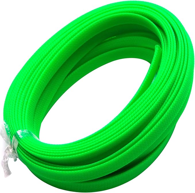 Aicosineg 32.8ft PET Flexible Braided Cable Sleeve 0.44inch Width Wire Loom Sleeving and Organizer Flexible Wire Mesh Sleeve for TV Audio PC Cords from Pets Chewing Green