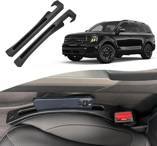 Kia Telluride Seat Gap Filler, Car Seat Gap Filler Organizer Stop Things from Dropping Customized Interior Accessories for Kia, Black Pack of 2