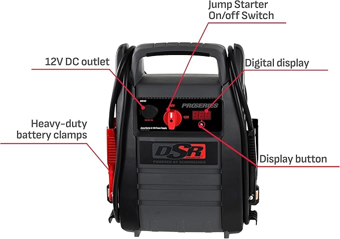 Schumacher Electric DSR ProSeries Car Battery Jump Starter & Portable Power Station - 2250 Peak Amp 12V Car Starter & Jump Box- Digital Display, Heavy-Duty Booster Cables - DSR167