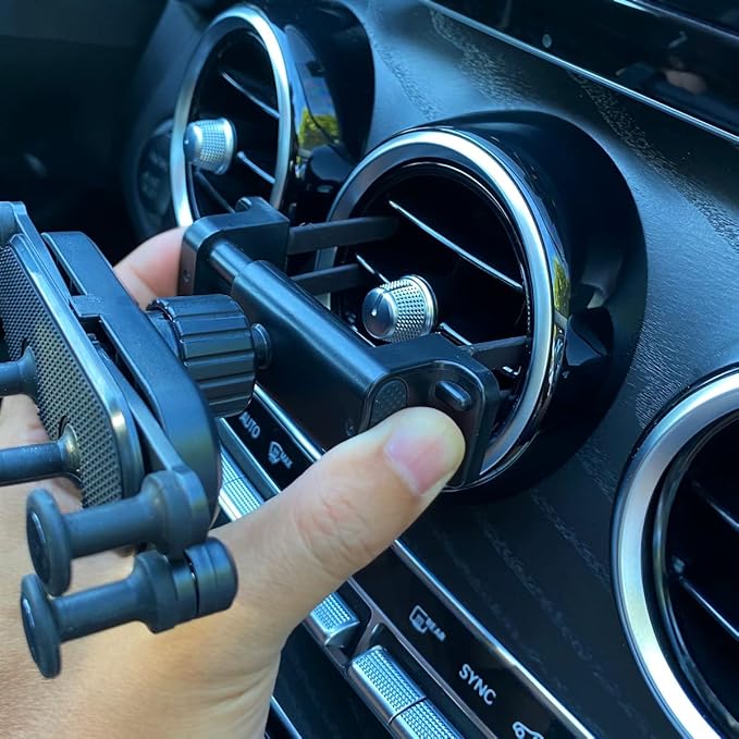 X-Rnio Car Phone Holder Mount for Circular Vent Compatible with Mercedes Benz GLC, C-Class, E-Class,B-Class,A-Class, GLC/GLB/GLA-Class 2016-2023, Mercedes Benz Accessories