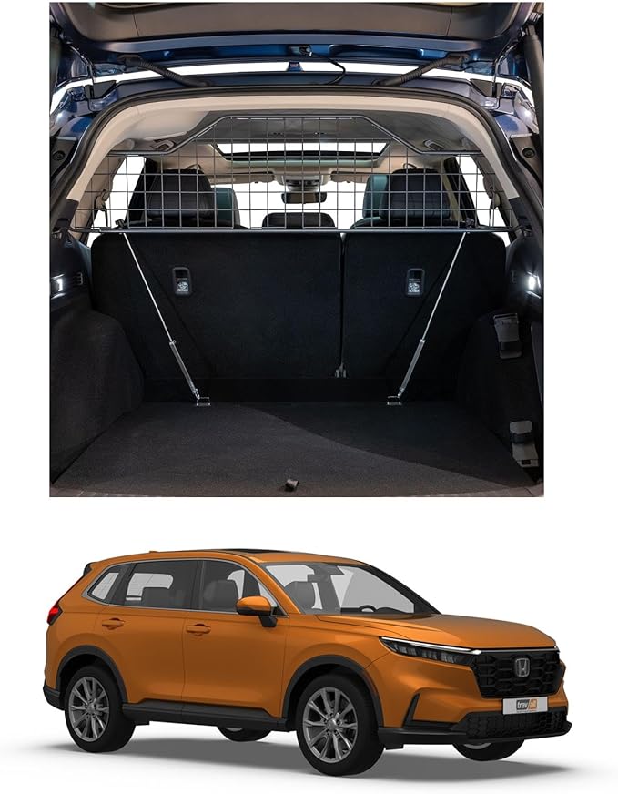 TRAVALL Compatible with Honda CR-V (2022+) Dog Car Barrier Guard Custom Fit Accessory Heavy Duty Steel Mesh Trunk Divider Safety Travel Premium Luggage Cargo Barrier Backseat Protection