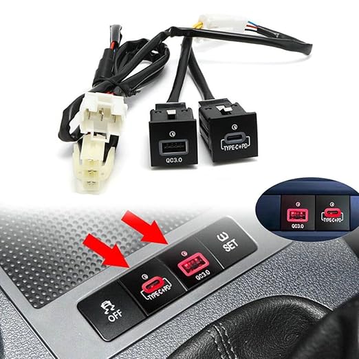 USB QC3.0 Charger+PD for VW Jetta MK6 2010-2014 and Golf GTI R-Line 2006-2013 MK5