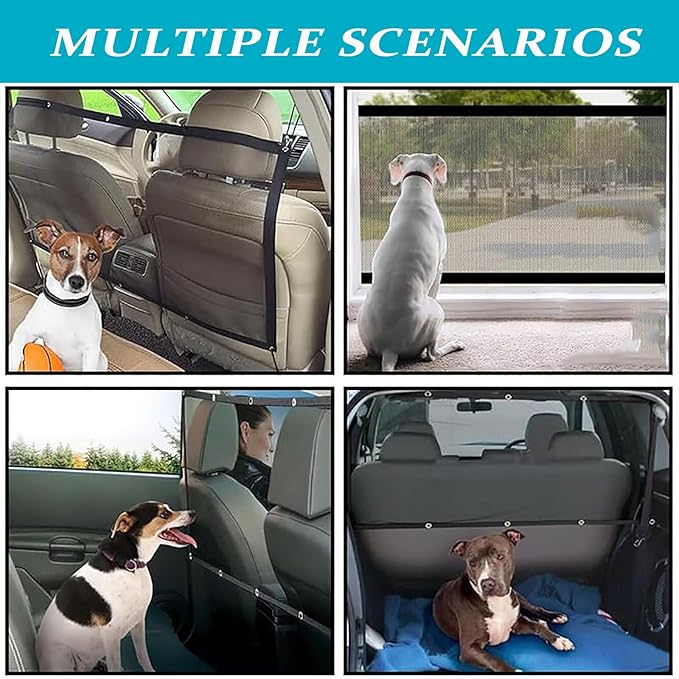 Car Pet Barrier Mesh for Back Seat for Subaru Crosstrek Limited 2019–2025, Heavy-Duty Dog Safety Net Scratch-Resistant Divider for Cars,Breathable & Secure Travel Guard,A