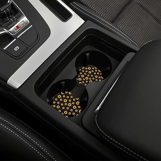 Car Trash Bag Cute Floral Hanging Back of Seat Car Portable Trash Bag Cute Floral Waterproof One-Handed Portable Strap Drawstring Garbage Bags 2 Pieces Car Coasters