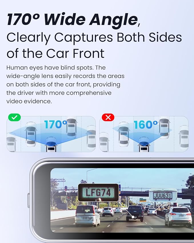 COOLCRAZY 4K Dash Cam Front, Built-in WiFi GPS, Dash Camera for Cars, 3.2" IPS Screen Dashcam with App Control, Free 32G Card, 170°Wide Angle, 24H Parking Mode, WDR, Night Vision, G-Sensor