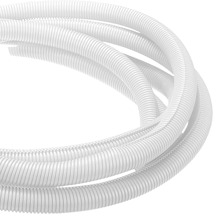 DMiotech 20ft Wire Loom Split Tubing 1 1/4 Inch(31.8mm) ID, Cord Protectors from Pet Flexible Conduit Cable Management for Office Home Garden, White
