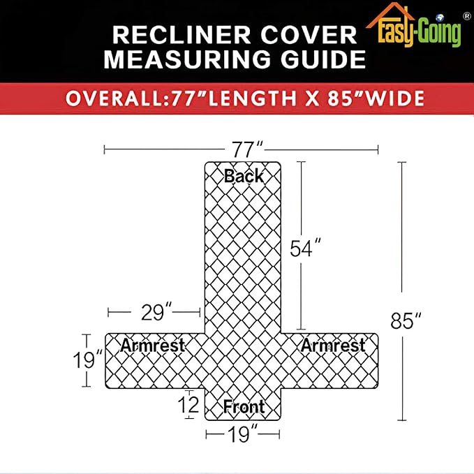 Easy-Going Recliner Chair Slipcover Reversible Sofa Cover Water Resistant Couch Cover Furniture Protector with Elastic Straps for Pets Dog (Recliner, Gray/Gray)