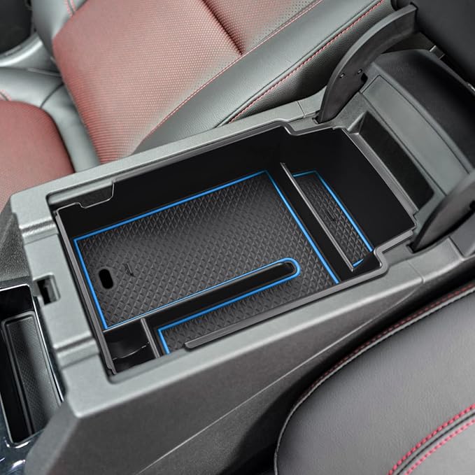 RUNROAD Upgraded Center Console Organizer Tray Compatible with Chevy Blazer 2026 2025 2024 2023 2022 2021 2020 2019 Accessories, ABS Materials Secondary Storage Box Insert Armrest Console Tray, Blue