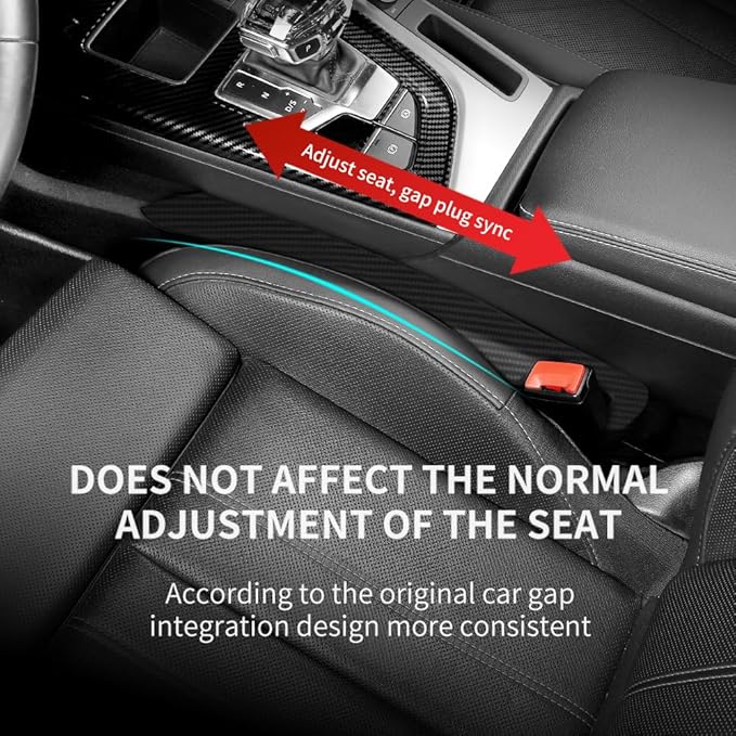 Junecarp 2PCS Car Seat Gap Filler - Elastic Car Seat Gap Filler Organizer Universal for Truck SUV Car Between Seat and Console - Prevent Items from Droping - Add Style to Your Car Accessories
