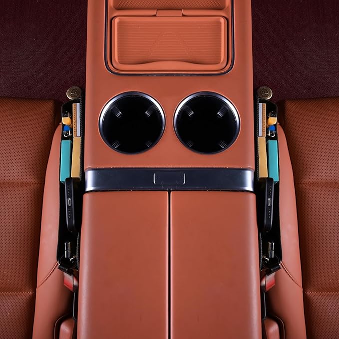 Universal Fit Car Seat Gap Filler Organizer Front Seat Set Divider Crevice Pockets Storage Box Auto Interior,Prevent from falling through gaps,Holds Glasses Phone key (1, Sunflower pattern)