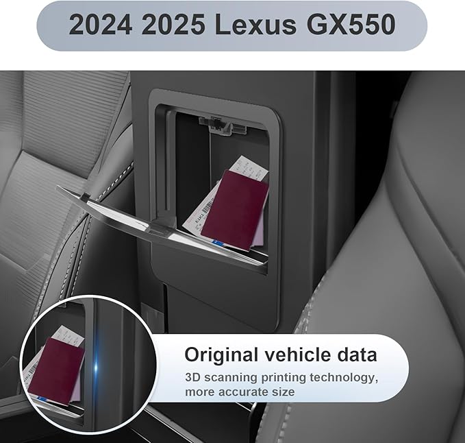 SKTU 2Pcs for 2024 2025 2026 Lexus GX550 Accessories Center Console Organizer for 2024 2025 2026 Lexus GX550 Console Tray & Hidden Storage Box GX550 Privacy Storage Box (NOT Fit for Cool Box)