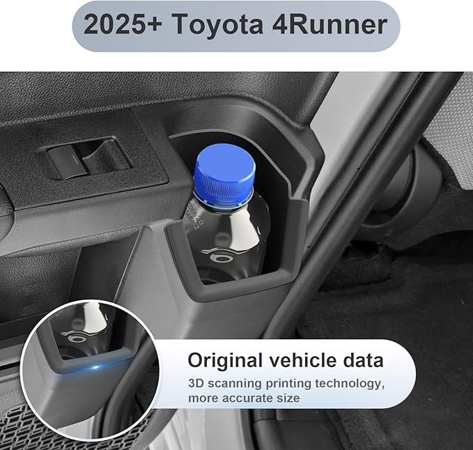 SKTU 2PCS for 2025 2026 Toyota 4Runner Accessories Cup Holder for 2025 2026 Toyota 4Runner Rear Door Cup Holder 4Runner 2025 2026 Accessories Durable Rubber Rear Door Storage Box