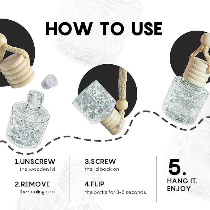 Car Air Freshener-Vanilla Cream Scent Car Fresheners Long Lasting Essential Oil Car Diffuser- Cute Car Accessories for Women Interior without Methyl Carbitol&Hexylene Glycol