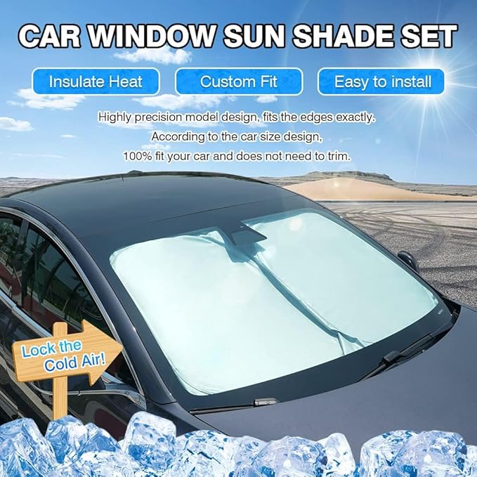 T TGBROS Windshield Sun Shade for Lexus NX 2022-2025 2026 Car Window Shades Thicken UV Block and Blackout Privacy Foldable Sunshades 8PCS Accessories Keep Cool Sun Visor Covers