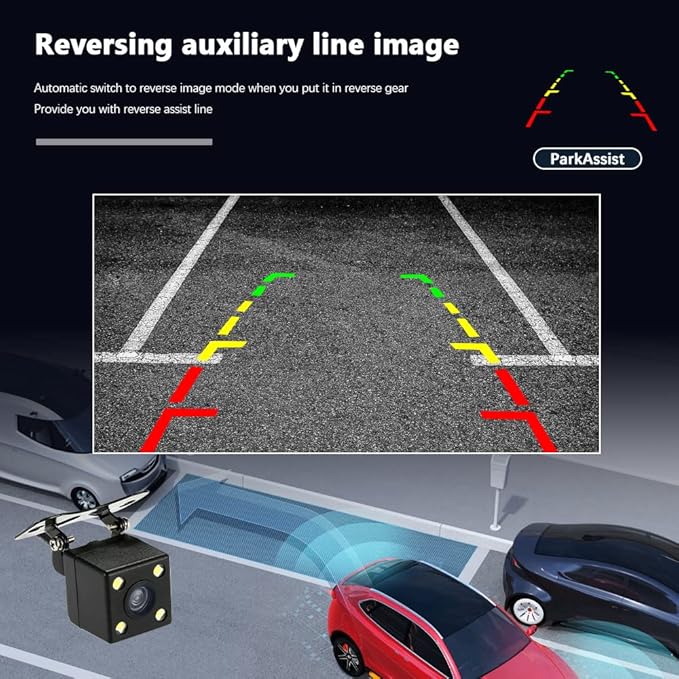 3 Channel Dash Cam 1080P Front and Rear Dash Camera for Cars Mini Dashcam Night Vision, Loop Recording, 24H Parking Mode, Waterproof