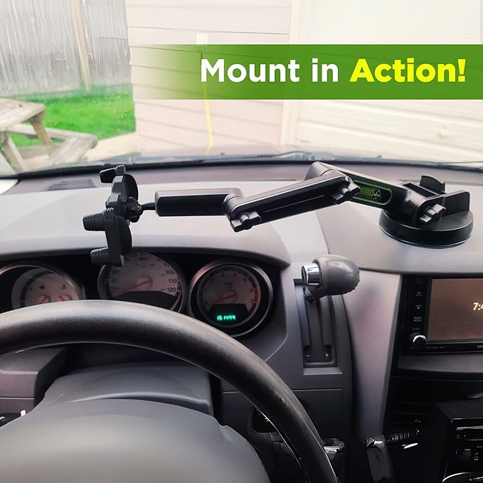 Tablet Holder for Truck Tablet Mount - iPad Mount for Truck, Heavy Duty Super Suction Cup, 16.7 inch Long Arm & Stable, Device & iPad Holder for Dashboard,Dashboard Pad Windshield and Window -Big Rig
