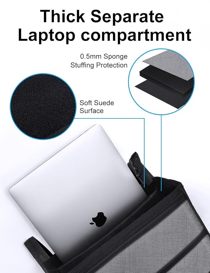 Smof Car Organizer for Front Seat, Passenger Seat, Backseat - Hanging Car Seat Storage Organizer,Multiple Pockets Car Seat Organizer with Separately Pokect for Laptop, Cup Holde & Travel Accessories