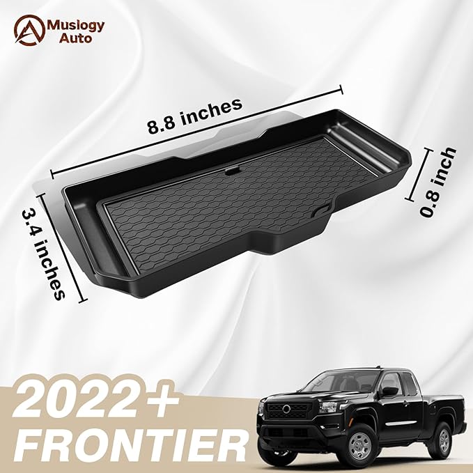 Muslogy Compatible with Nissan Frontier 2022-2025 2026 Accessories Center Console Organizer for Under Climate Controls Interior Storage Divider Tray