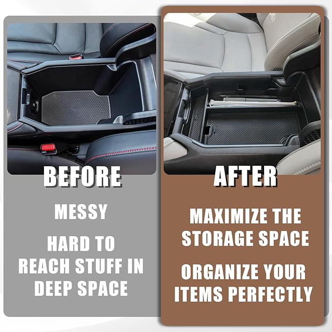 Muslogy for Accord 2026 2025-2023 Center Console Organizer Armrest Storage Box Divider Insert Tray Compatible with Honda Accord Accessories LX EX Sport Hybrid EX-L Sport-L Touring (V1 with Card Slot)