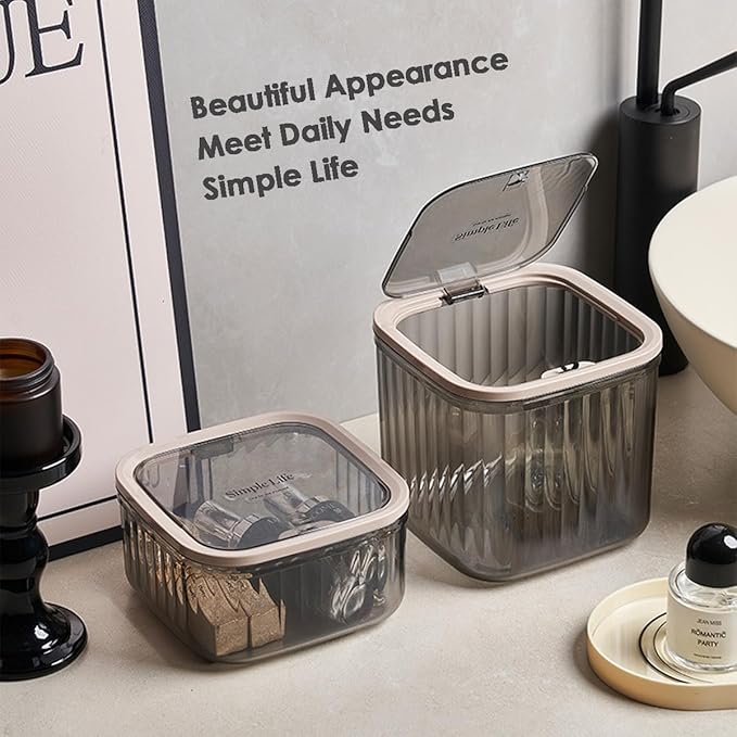 Mini Trash Can with Lid,Removable Small Garbage Can， Ultimate Mini Desktop Storage Box, Tiny Trash Can for Car, Bathroom, Kitchen or Bedroom