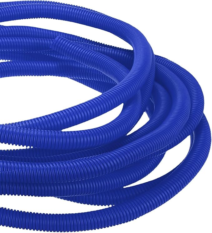 DMiotech 50ft Wire Loom Split Tubing 1 Inch(25.4mm) ID, Cord Protectors from Pet Flexible Conduit Cable Management for Office Home Garden, Blue