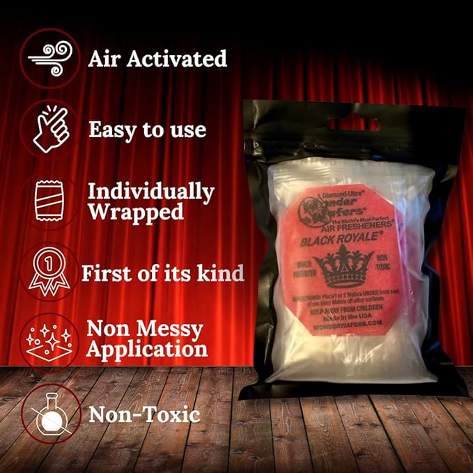 Wonder Wafers 20 count Air Fresheners Individually Wrapped, Black royale Fragrance