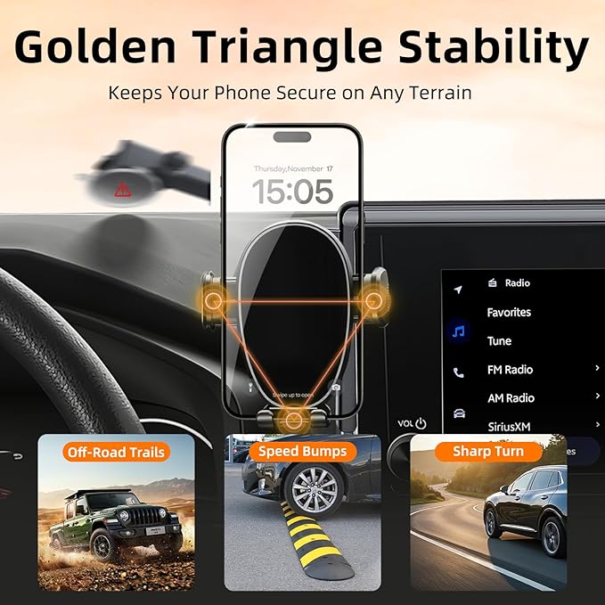 Car Phone Holder for Toyota RAV4 (2019-2024 2025,7/8inch),Screen Phone Mount,360 Phone Holder Rotating,Hands Free Mobile Holder,Car Mount for iPhone,Samsung & Android,2023 RAV-4 Interior Accessories