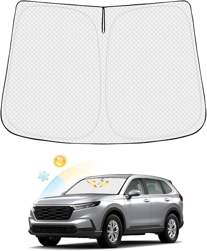 Canvcle Windshield Sun Shade for Honda CR-V 2023-2025 2026 CRV Accessories Thicken 6-Layer Front Window Sunshade Cover Sun Visor Protector Foldable Block UV Rays Keep Vehicle Cool