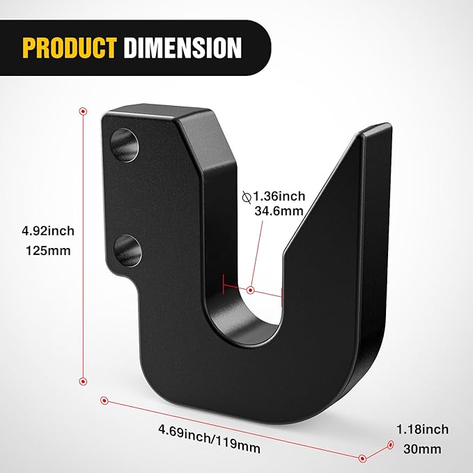 Nilight Quick Hitch Top Hook for Cat 1 Fit for Harbor Freight Tow Hook Up 3 Point Quick Attach Category Black Powder Coated Replaces HW14-11-37 and HF141137