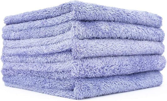 The Rag Company - Eagle Edgeless 350 (5-Pack) Professional Korean 70/30 Blend Super Plush Microfiber Detailing Towels, 350GSM, 16in x 16in, Lavender
