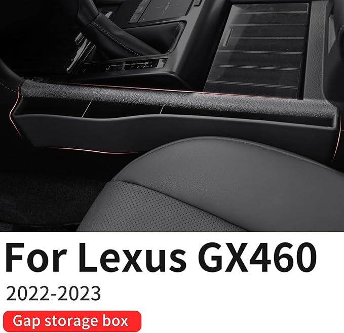 Suitable for 2022-2023 Lexus GX460 Seat Gap Storage Box 400 Central Control Storage Box Modification (2022-2023 Black-Master Driving)