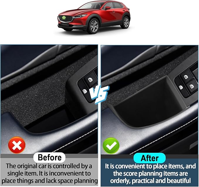 Ruiya Mazda3/CX30 Door Storage Box for Mazda 3/CX30 Accessories Secondary Door Side Storage Box Compatible with (2019~2026) Mazda Mazda3 & (2020~2026) Mazda CX30(4Packs)