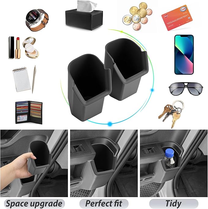 SKTU 2PCS for 2025 2026 Toyota 4Runner Accessories Cup Holder for 2025 2026 Toyota 4Runner Rear Door Cup Holder 4Runner 2025 2026 Accessories Durable Rubber Rear Door Storage Box