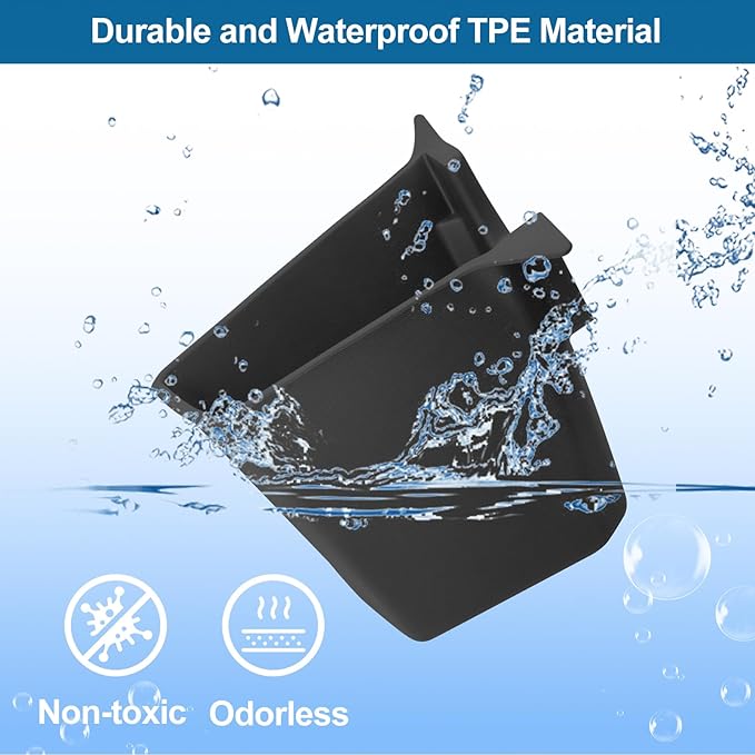 for Model Y Juniper Trunk Storage Bins with Lids 2PCS Trunk Rear Side Cargo Organizer Boxes Custom Fit Model Y Juniper Interior Accessories 2025 2026 Black TPE Waterproof