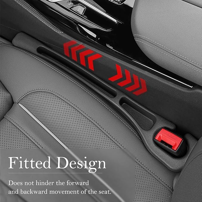 2 PCS Car Seat Gap Filler for BMW X1 X3 X5, Seat Gap Plug with Storage Slot Console Organizer to Stop Items Falling Between Seats Plug Play,A/Black