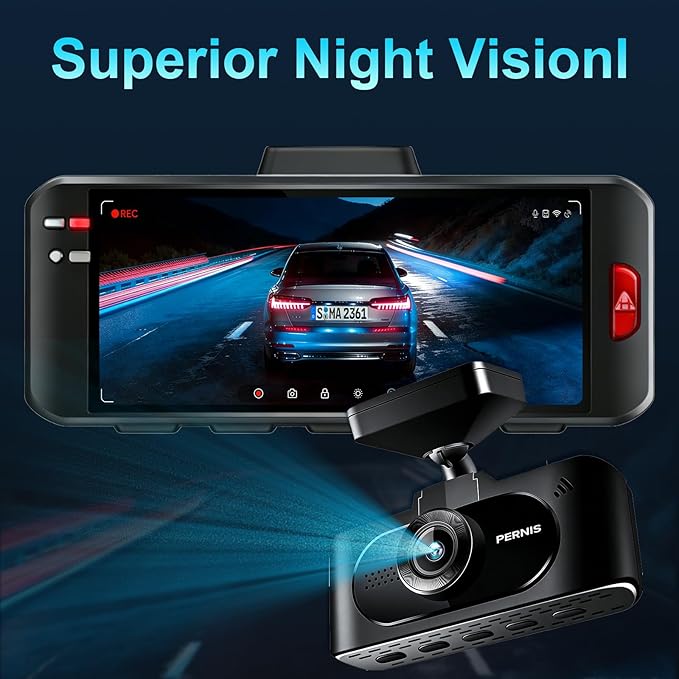 4K Dash Cam Front and Rear, STARVIS Sensor, Free Card Included, 2.4GHz WiFi Dash Camera for Cars, Built-in GPS, Night Vision, G-Sensor, Emergency Lock, 3.16'' IPS, Parking Mode