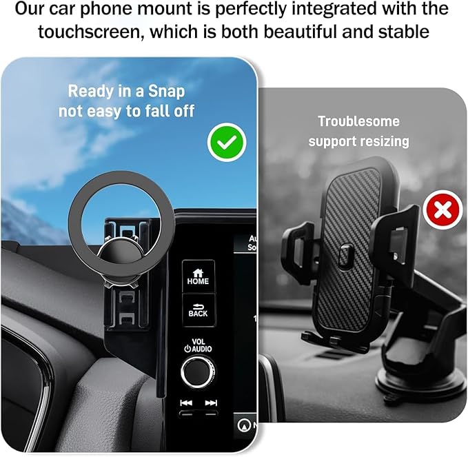 Car Phone Holder for Honda CR-V 2017-2021 2022 Accessories, Compatible with MagSafe, 360° Rotation, Super Strong Magnetic Attraction(for CR-V 5 & 7 inch Screen only)
