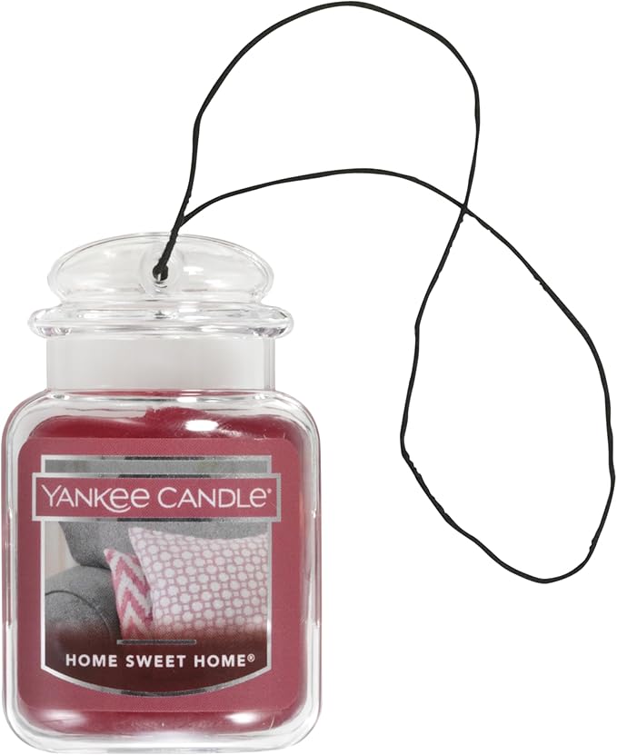 Yankee Candle Car Jar Ultimate, Vanilla, Black Cherry & Home Sweet Home, Hanging Air Freshener, Neutralizes Odors with Authentic Fragrance for Travel or Home, 3 Units (Variety Pack)