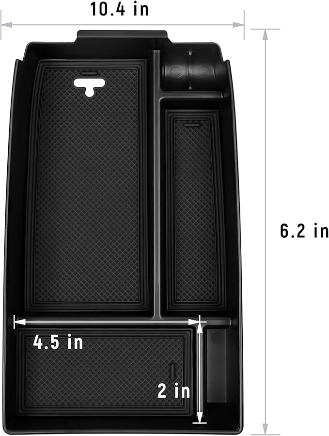 Center Console Organizer for Ford Escape 2020-2025 2026 / Bronco Sport 2021-2025 2026 Accessories Storage Box Armrest Secondary Insert Tray with Anti-Slip Mat