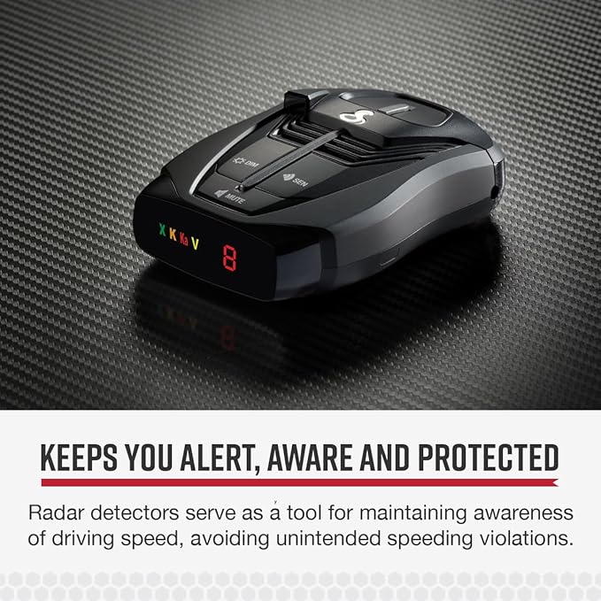 Cobra RAD 380 Laser Radar Detector – Long Range Detection, LaserEye Front and Rear Detection, IVT Filtering, Adjustable Sensitivity, Digital Signal Processing, Black