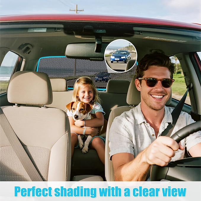 ZATOOTO Rear Window Sun Shade for Tesla Model Y 2019-2024, Visible Back Windshield Shades for Safety Driving UV Rays Protection Reduce Heat Mesh Window Shade for Baby in Car
