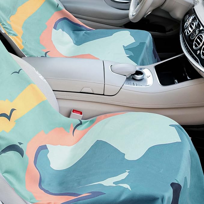Hahafelt Car Seat Towel Covers with Storage Bag Seat Post Workout Sweat Cover Washable Non Slip for Car Towel for Dog Pet Workout Outdoor Sport Activities(Sasquatch)