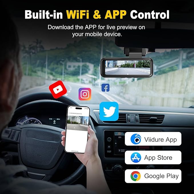 4K+2K Dash Cam Front and Rear, Free 64GB Card Included, 5.8GHz WiFi Dash Camera for Cars, Built-in G-Sensor, 3.2” IPS Screen, 170°Wide Angle, Night Vision, 24 Parking Mode