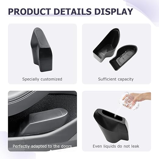 LUWU Car Trash Can Compatible with 2018-2022 2023 2024 2025 Tesla Model3 & ModelY Interior Accessories Car Trash with Lid Portable Mini Trash Dustbin Garbage Trash Bin Car Waste Bin Leak-Proof (Left)